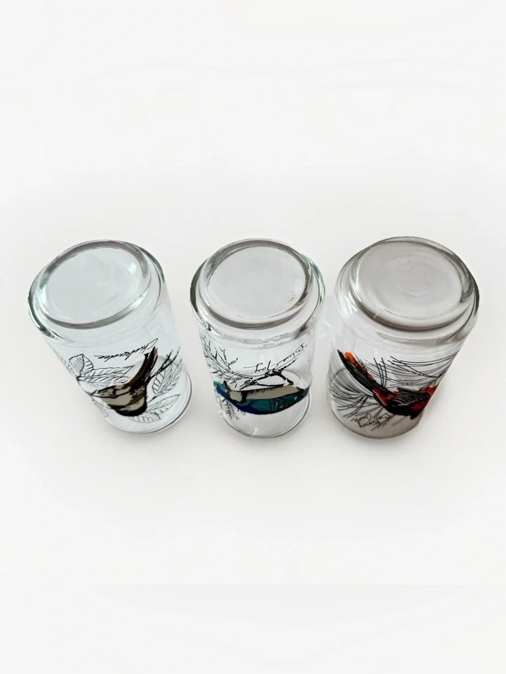 Vintage Anchor Hocking Woodland Songbird Bird Drinking Glasses Set‎ Of 3